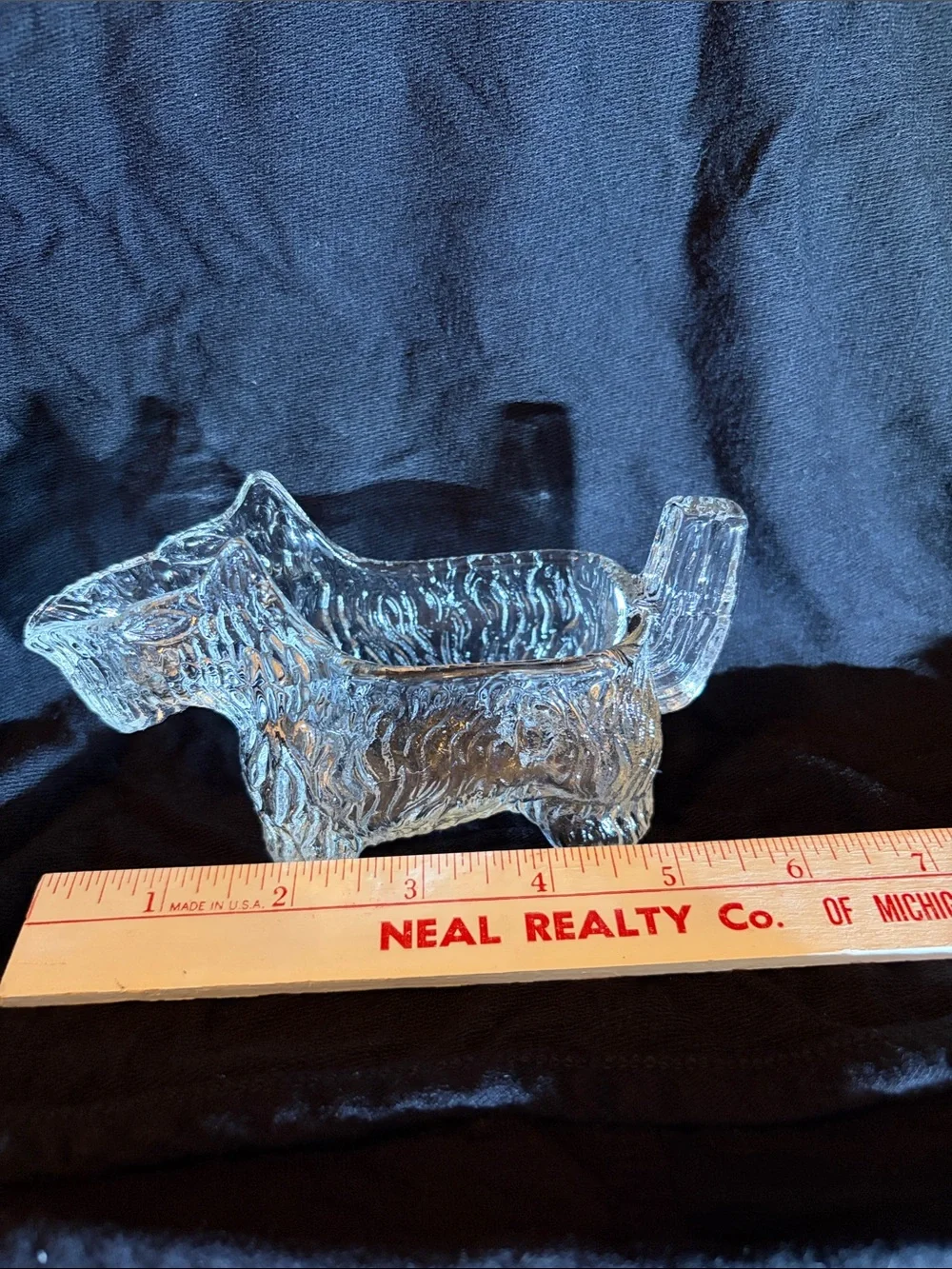 LE Smith Scottie Dog Clear Glass Creamer vintage